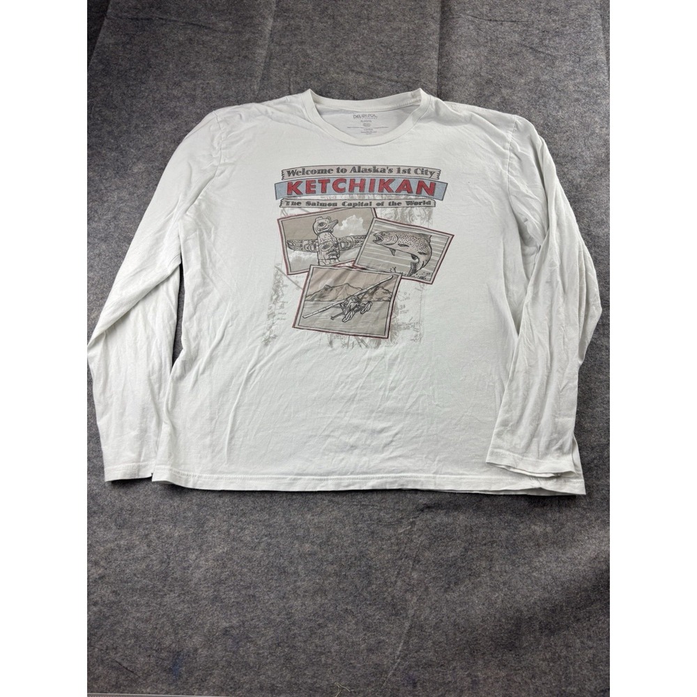 Del Sol Sz XL Alaska Ketchikan Salmon Capital Coloring Changing Shirt Longsleeve